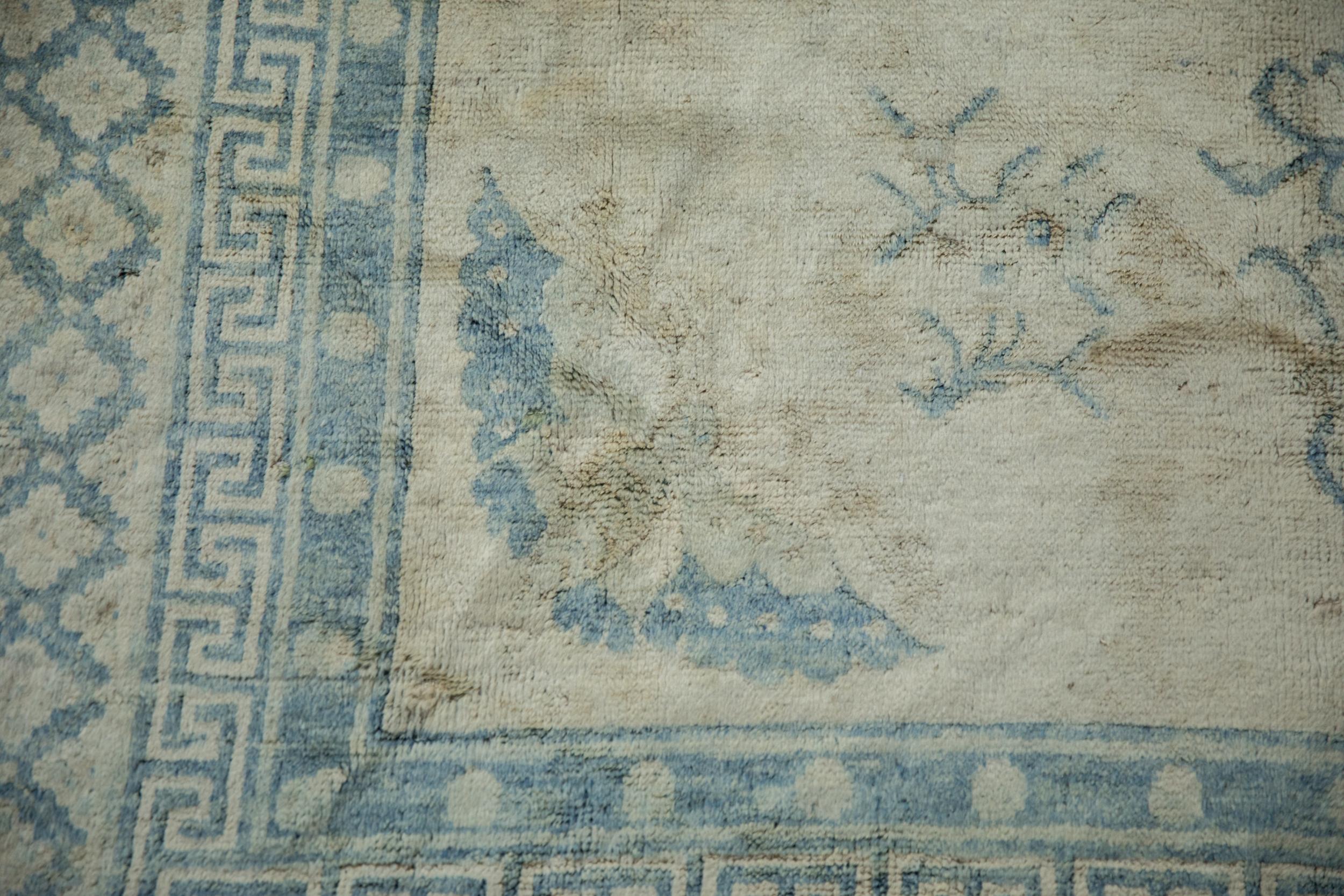 Antique Distressed Peking Square Carpet For Sale 1