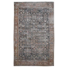 Antik Distressed Persian Mahal Faded Dark Brown-Green with Rose 11'4''x18'