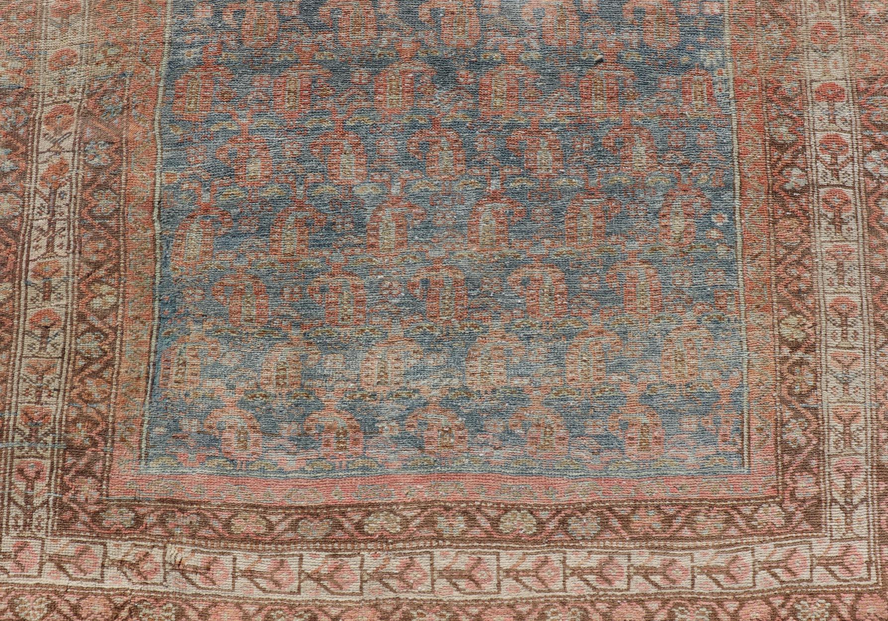 Antique Distressed Persian Mahal gallery runner in wool with all-over design. distressed Persia rug. Keivan Woven Arts/ rug/ ZIR-54-KV-01, country of origin / type: Iran / Mahal, circa 1910.

Measures: 3'8 x 9'7 

This antique distressed Persian