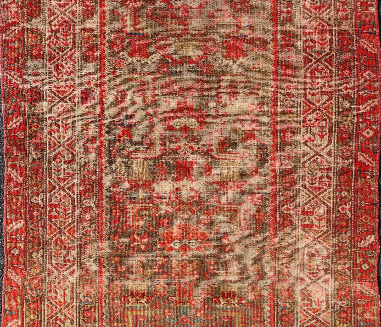 Antique Distressed Persian Malayer Rug by Keivan Woven Arts With Medallion   For Sale 3