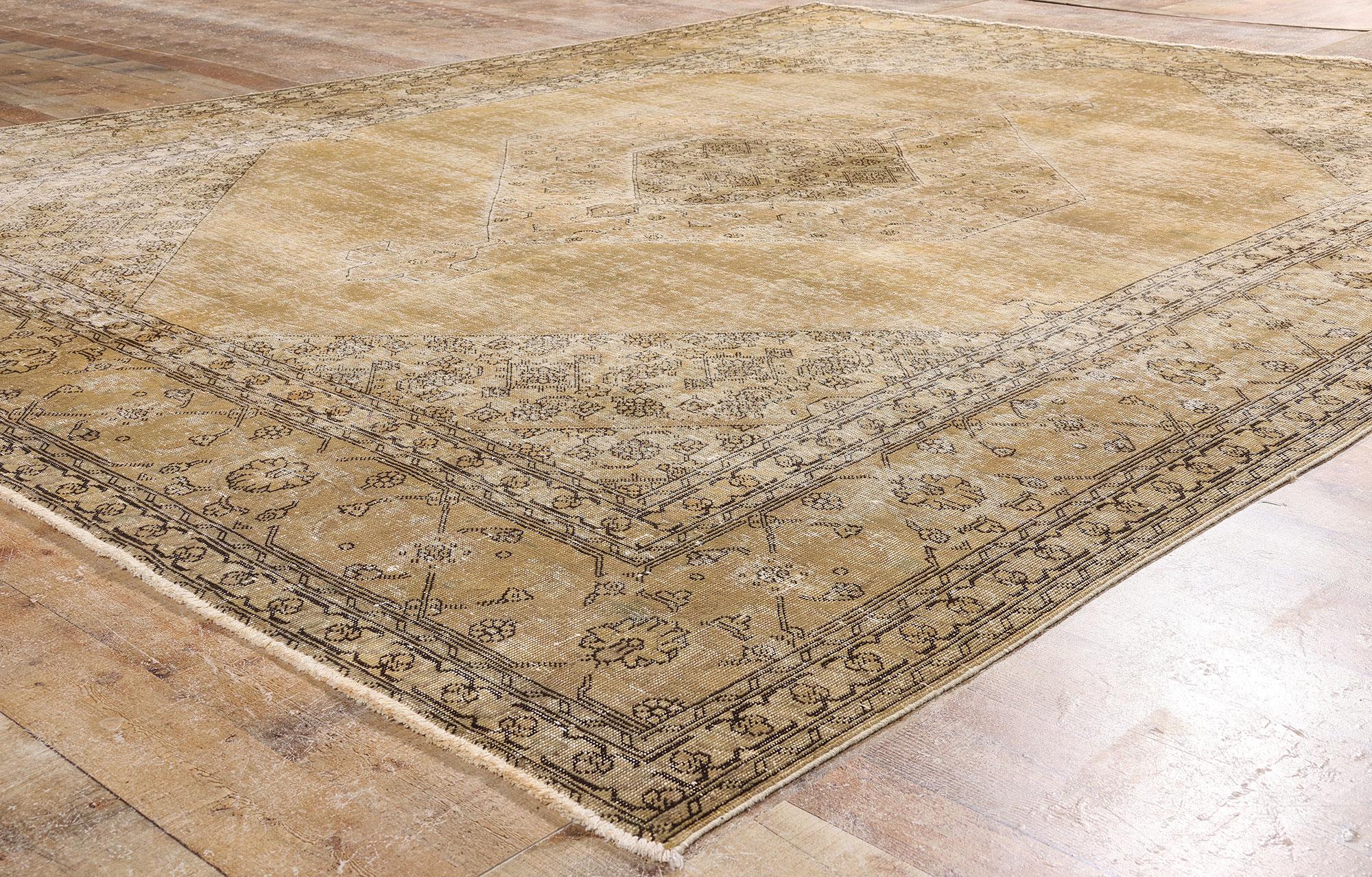 Tappeto antico Tabriz persiano con stile modern industry in vendita 1