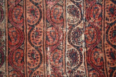 Antique Distressed Qajar Period Gallery Size Carpet with Kashmir Shawl Pattern