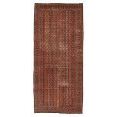 Antique Distressed Qajar Period Gallery Size Carpet with Kashmir Shawl Pattern