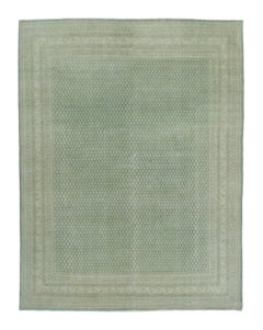 Antique Distressed Saraband Rug with Paisley Pattern in Green Hues - Rug & Kilim