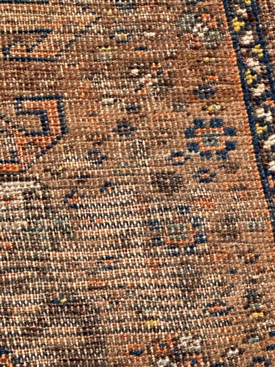 Antique distressed Shiraz rug For Sale 9