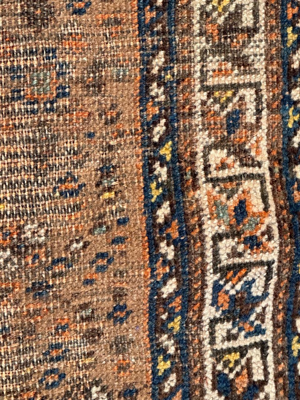 Antique distressed Shiraz rug For Sale 1