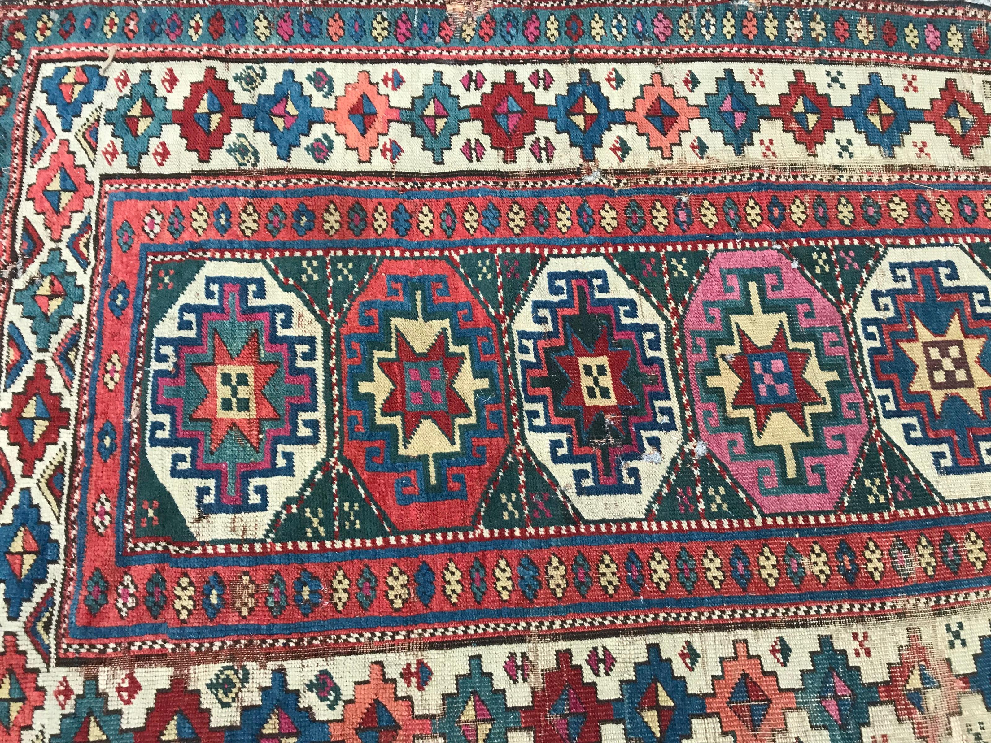 Antique Distressed Shirwan Caucasian Runner For Sale 7