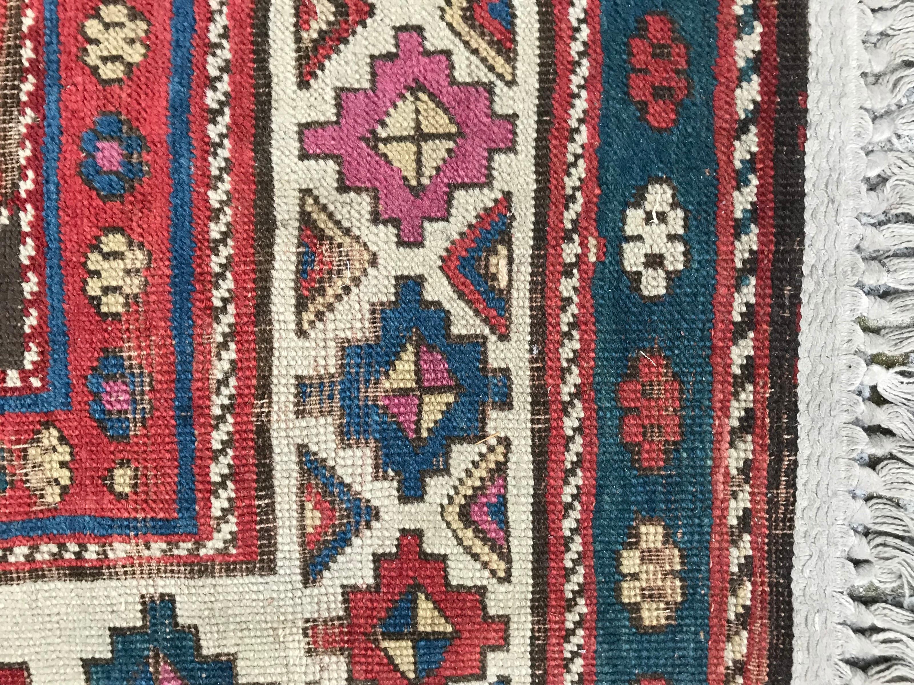 Wool Antique Distressed Shirwan Caucasian Runner For Sale