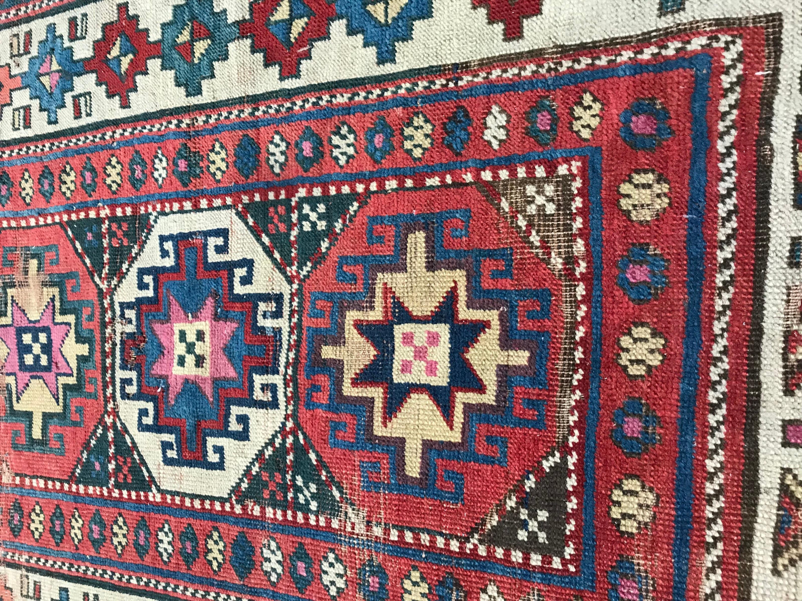 Antique Distressed Shirwan Caucasian Runner For Sale 1