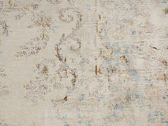 Antique Distressed Soft Coloured Botanical Design Decorative Carpet