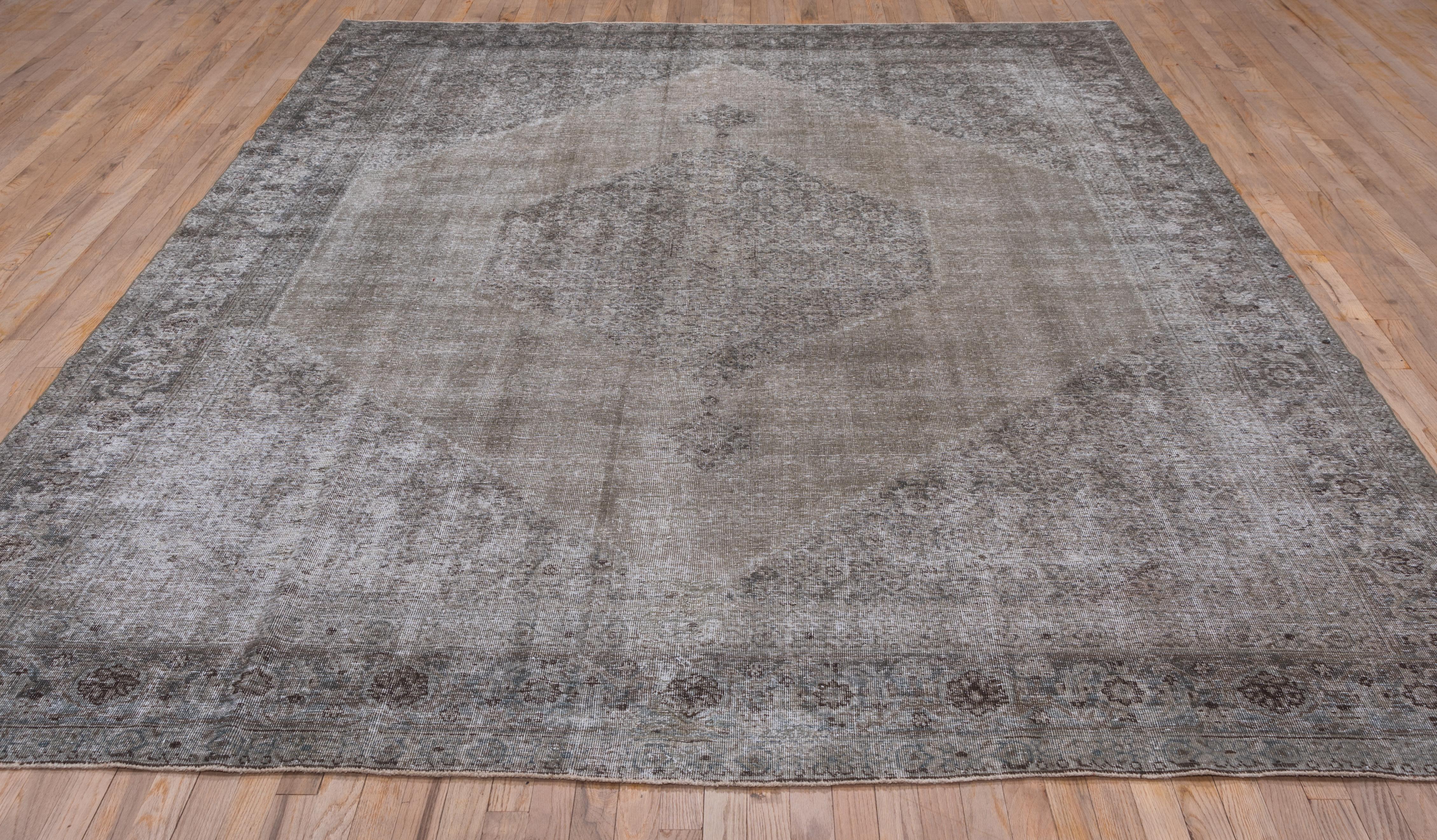 Persian Antique Distressed Tabriz Carpet