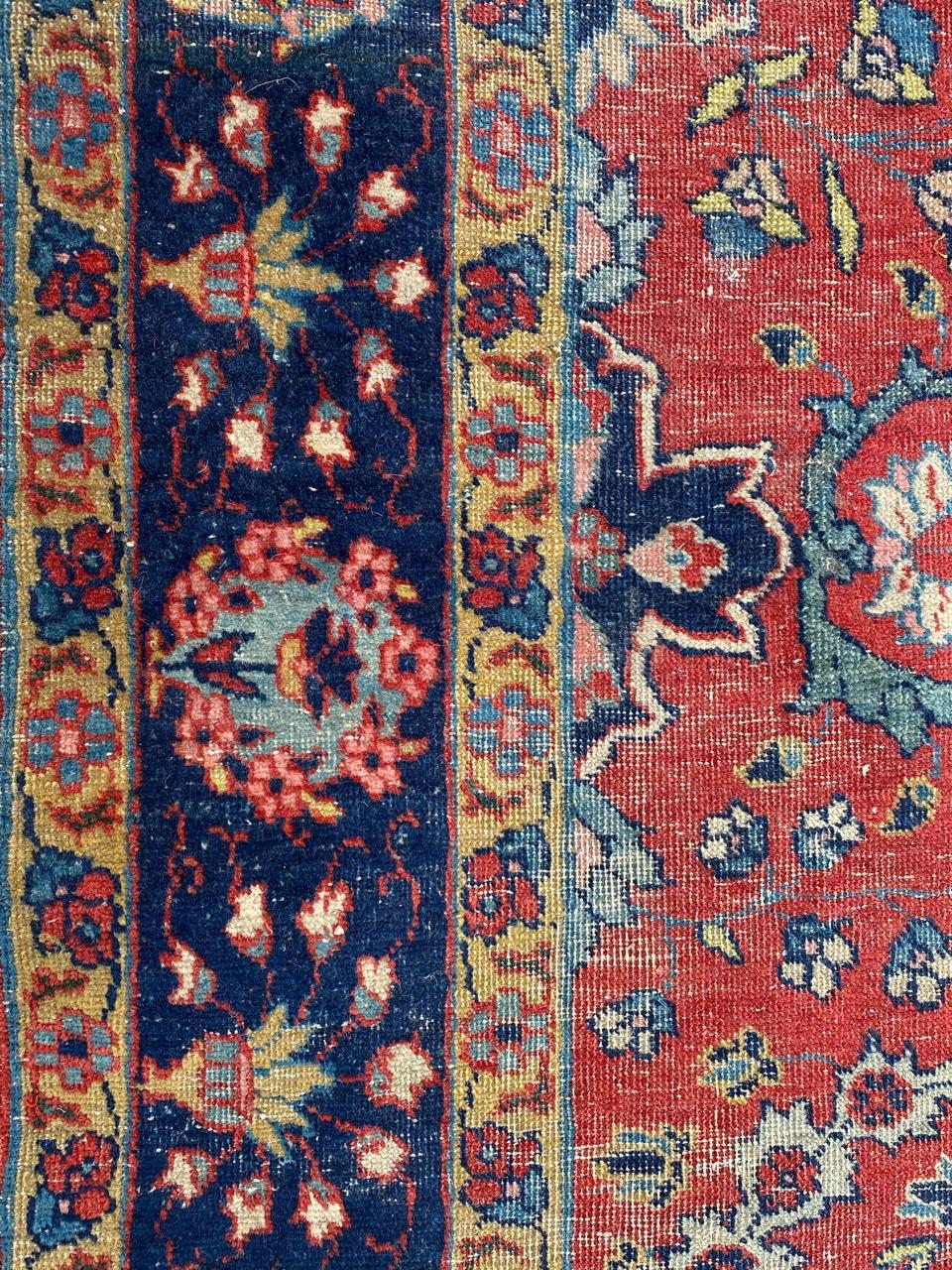 Asian Antique Distressed Tabriz Rug