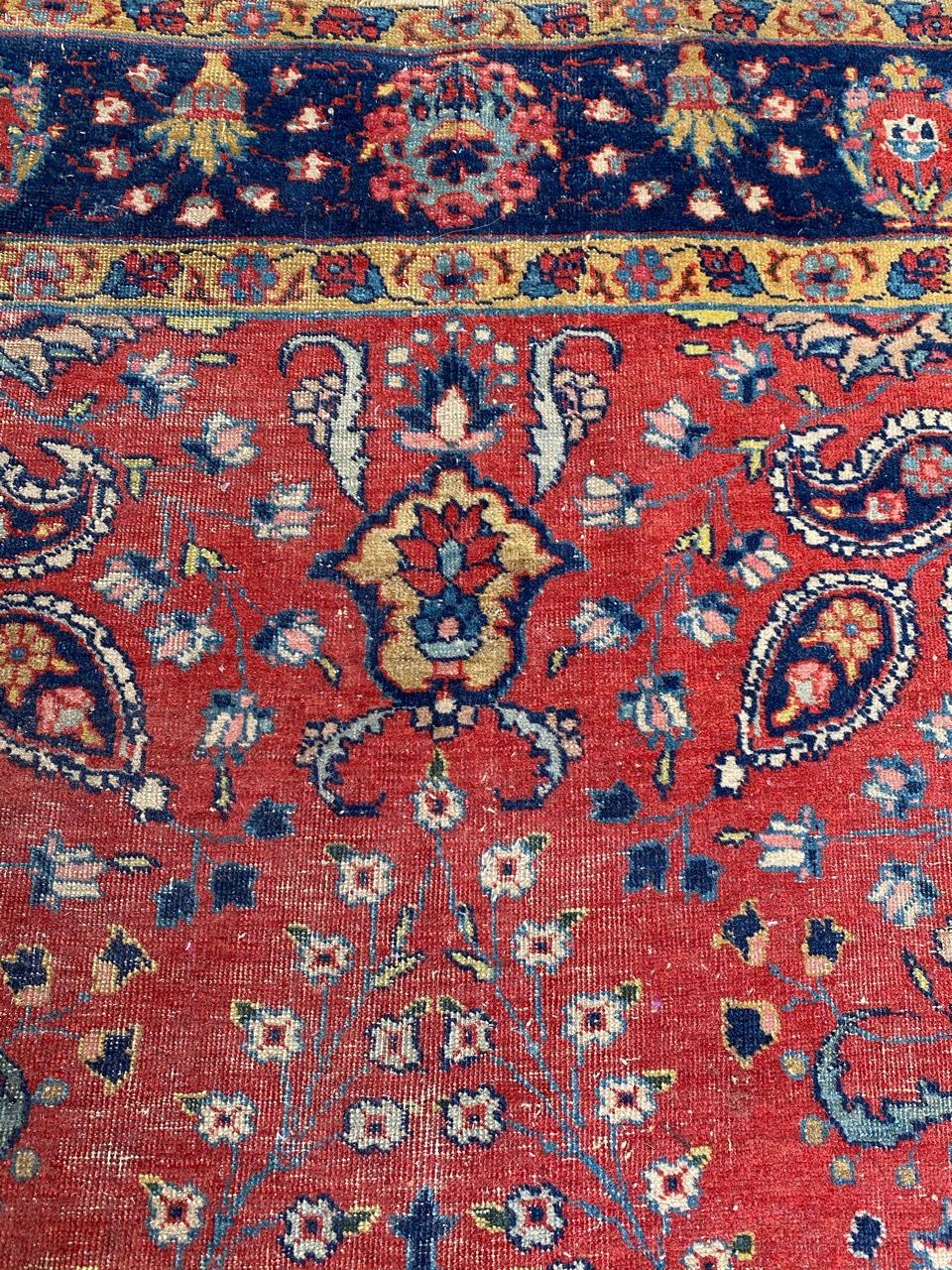 19th Century Antique Distressed Tabriz Rug