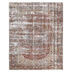 Antique Distressed Tabriz Wool Rug 9'x11'2''