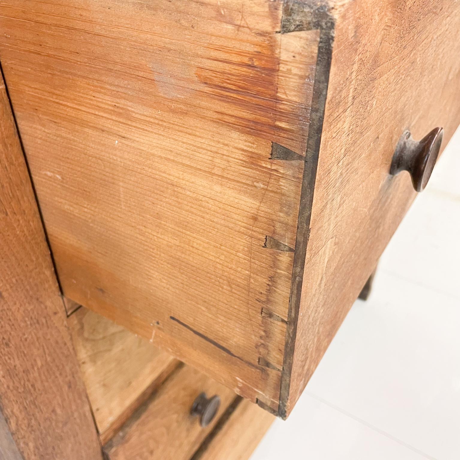 Antique Distress Tall Wood Dresser Skeleton Key Dovetail Design 4 Drawers 1800s 4