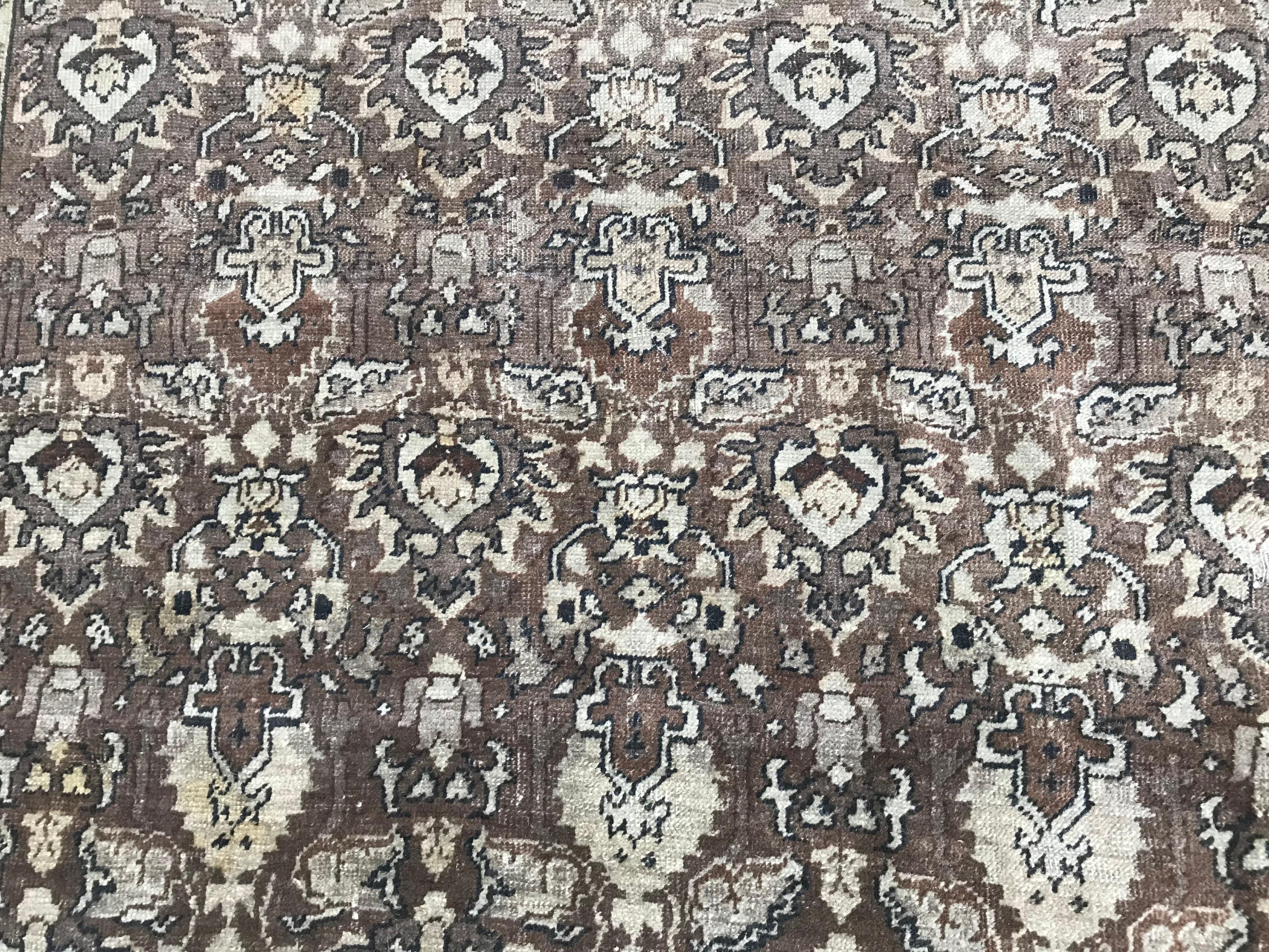 Hand-Knotted Antique Distressed Turkish Armenian Rug