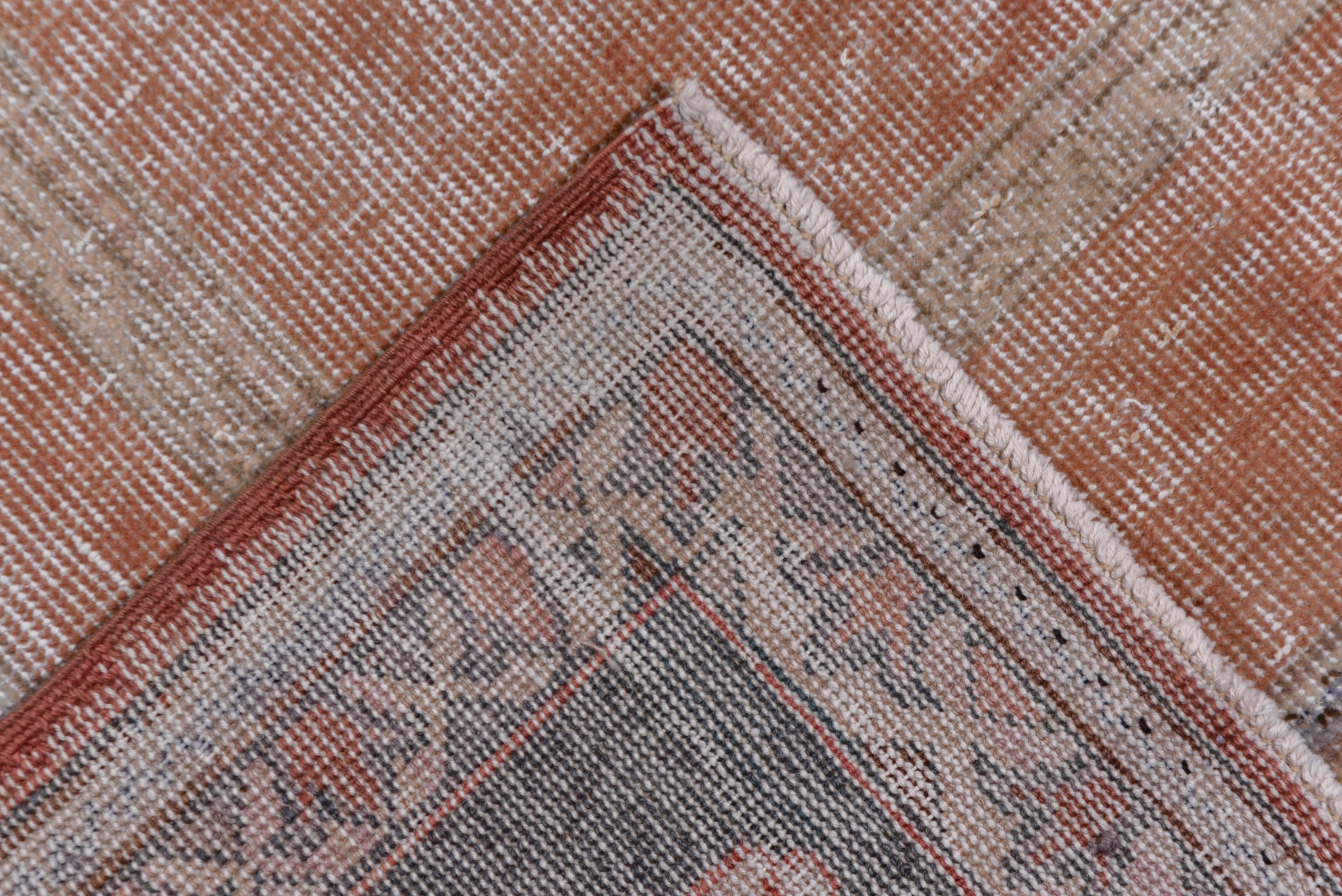 Early 20th Century Antique Distressed Turkish Orange Oushak Carpet