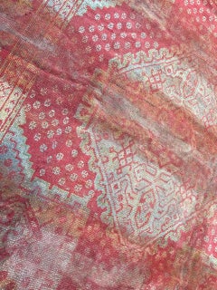 Antique Distressed Turkish Oushak Rug