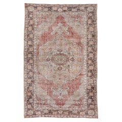 Antique Distressed Turkish Rug in Traditional Palet