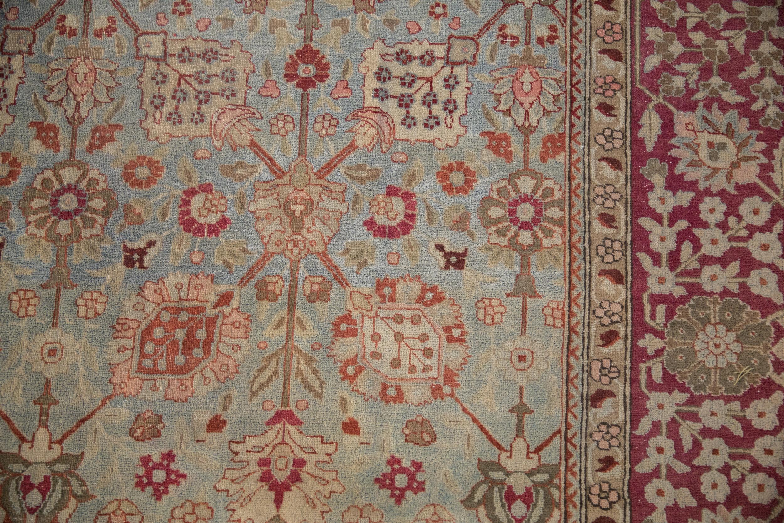 Antique Distressed Yezd Carpet In Fair Condition For Sale In Katonah, NY