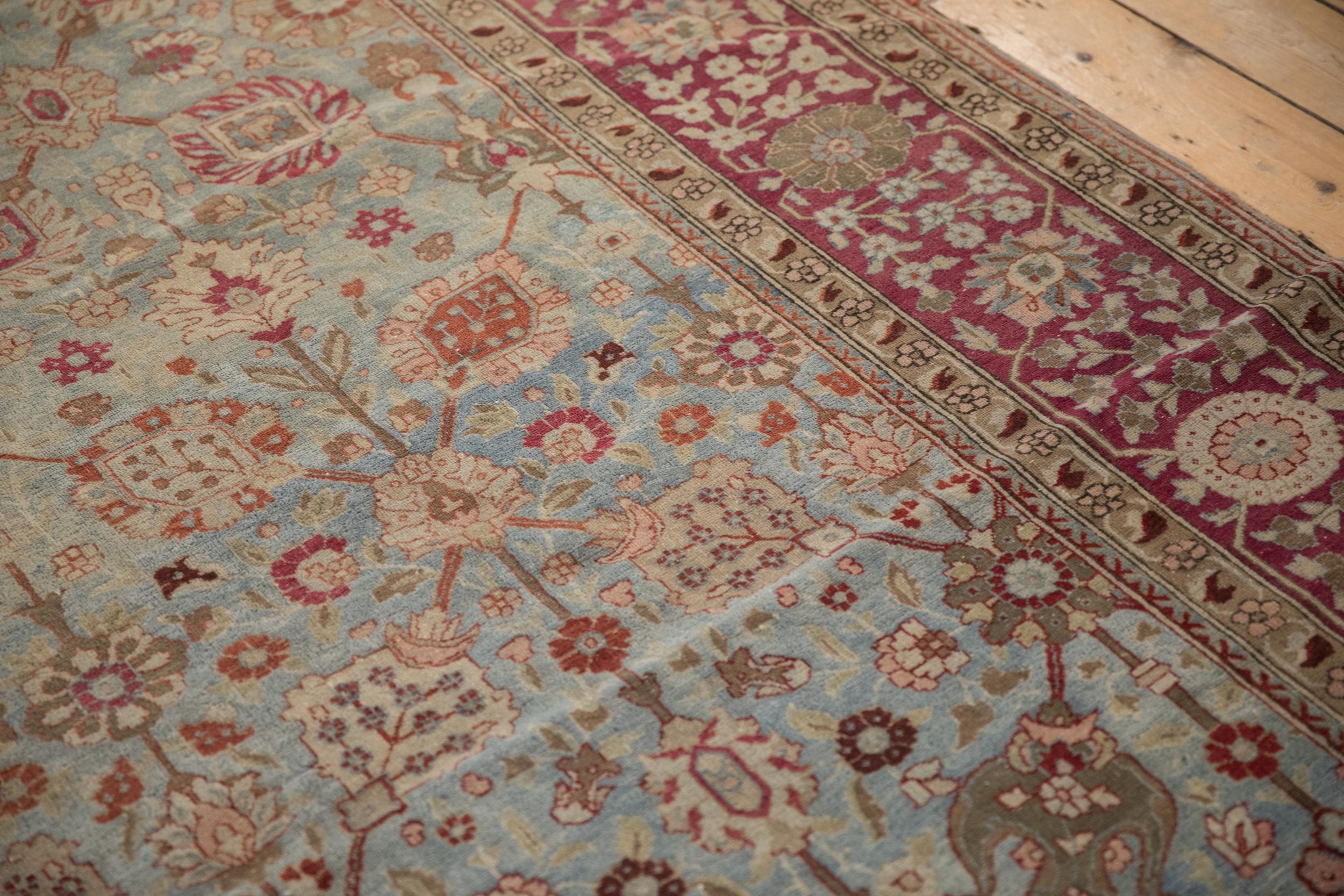 Antique Distressed Yezd Carpet For Sale 1