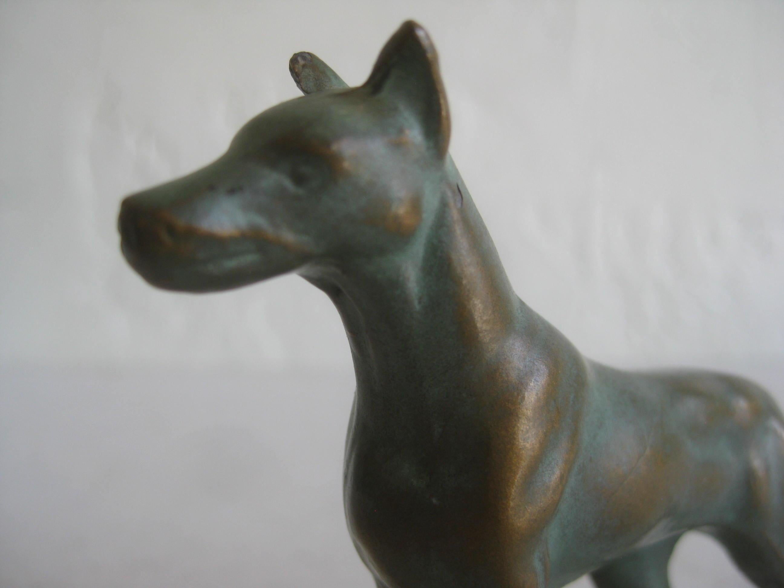 bronze doberman statue