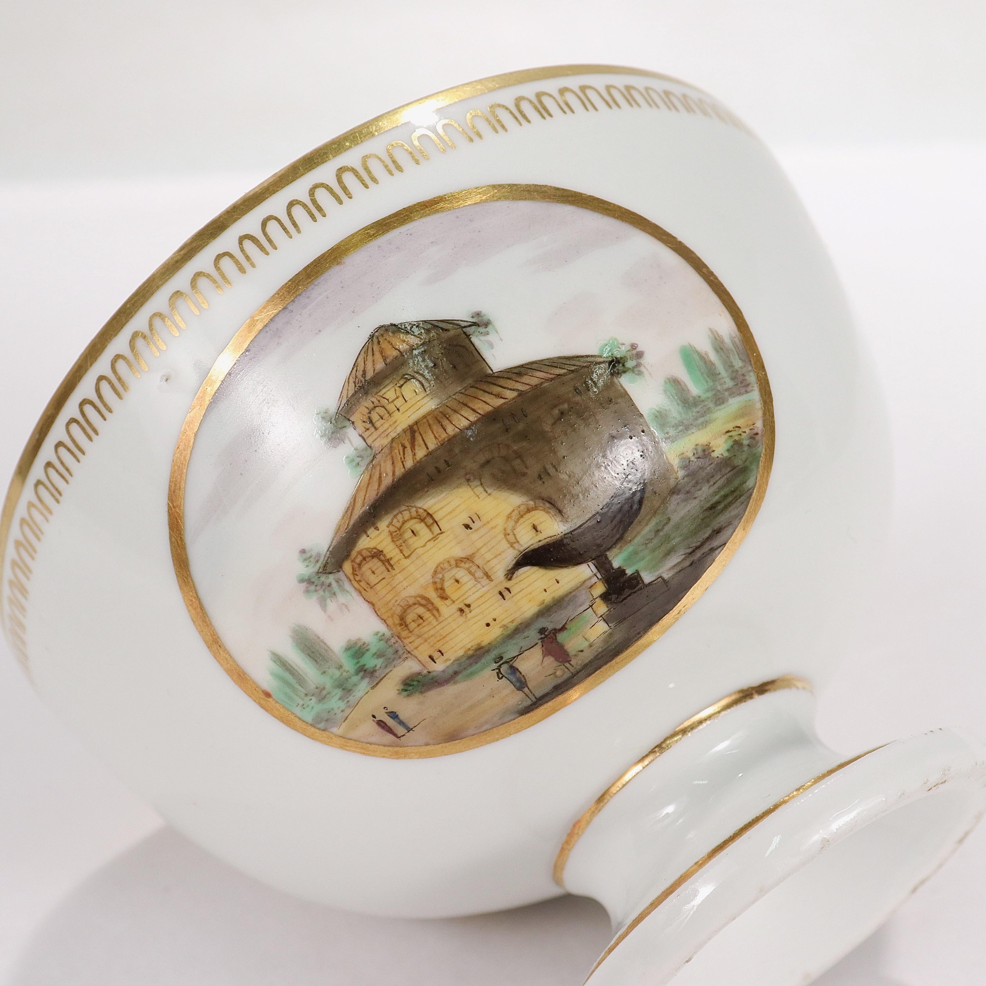 Porcellana Antica ciotola per rifiuti topografici in porcellana italiana di Doccia Porcelain, di stile neoclassico in vendita