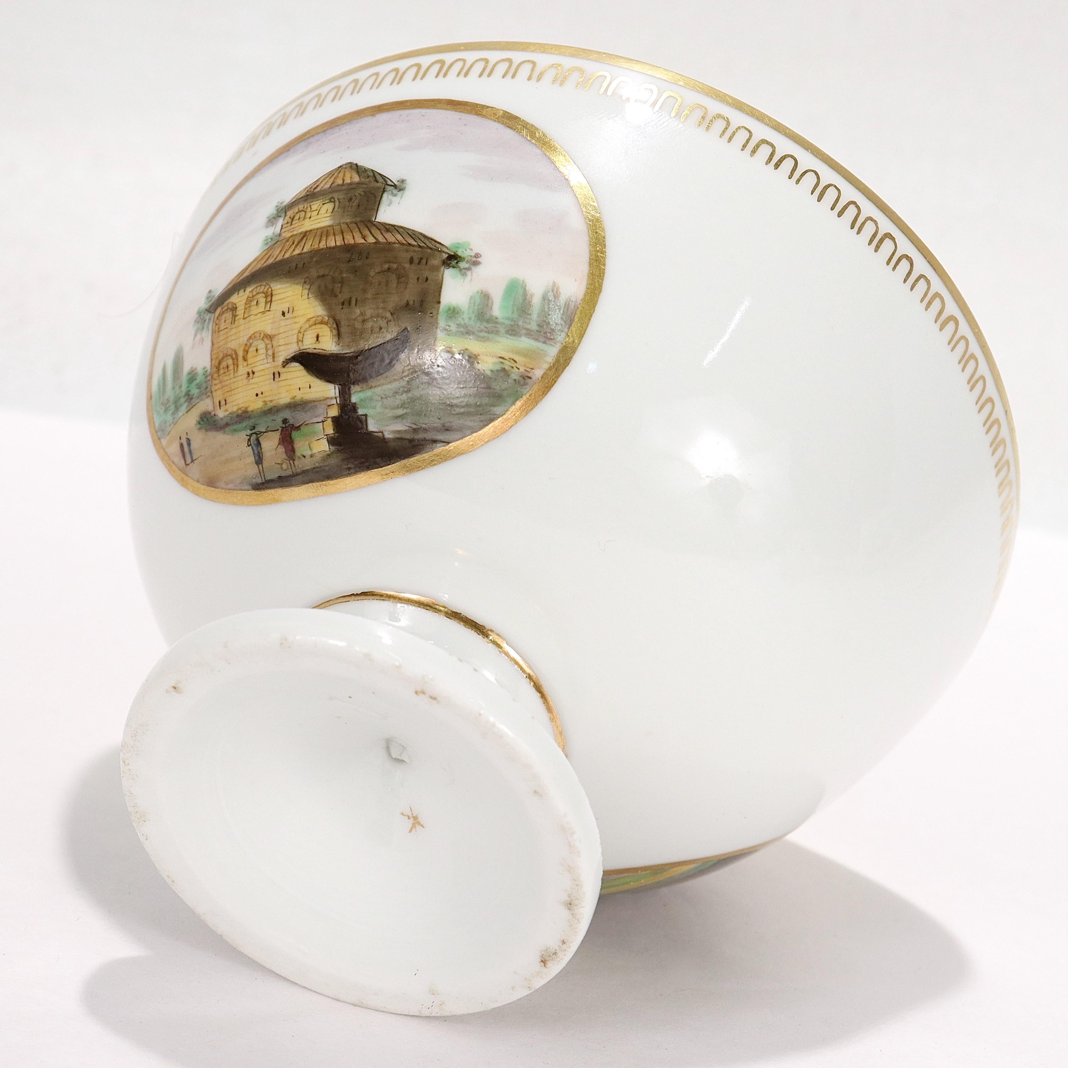 Antica ciotola per rifiuti topografici in porcellana italiana di Doccia Porcelain, di stile neoclassico in vendita 1