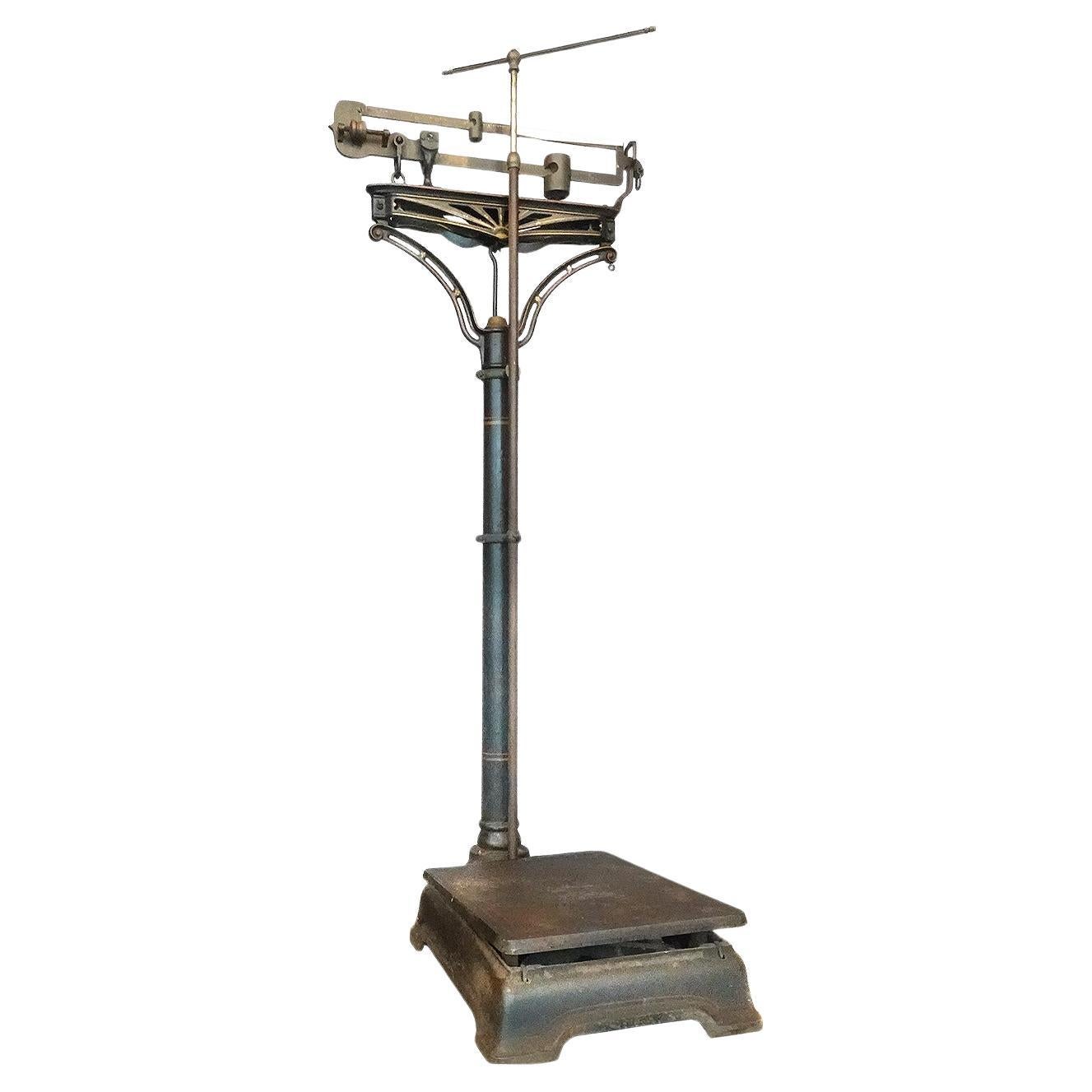 Antique Doctors Standing Scale with Sliding Weights