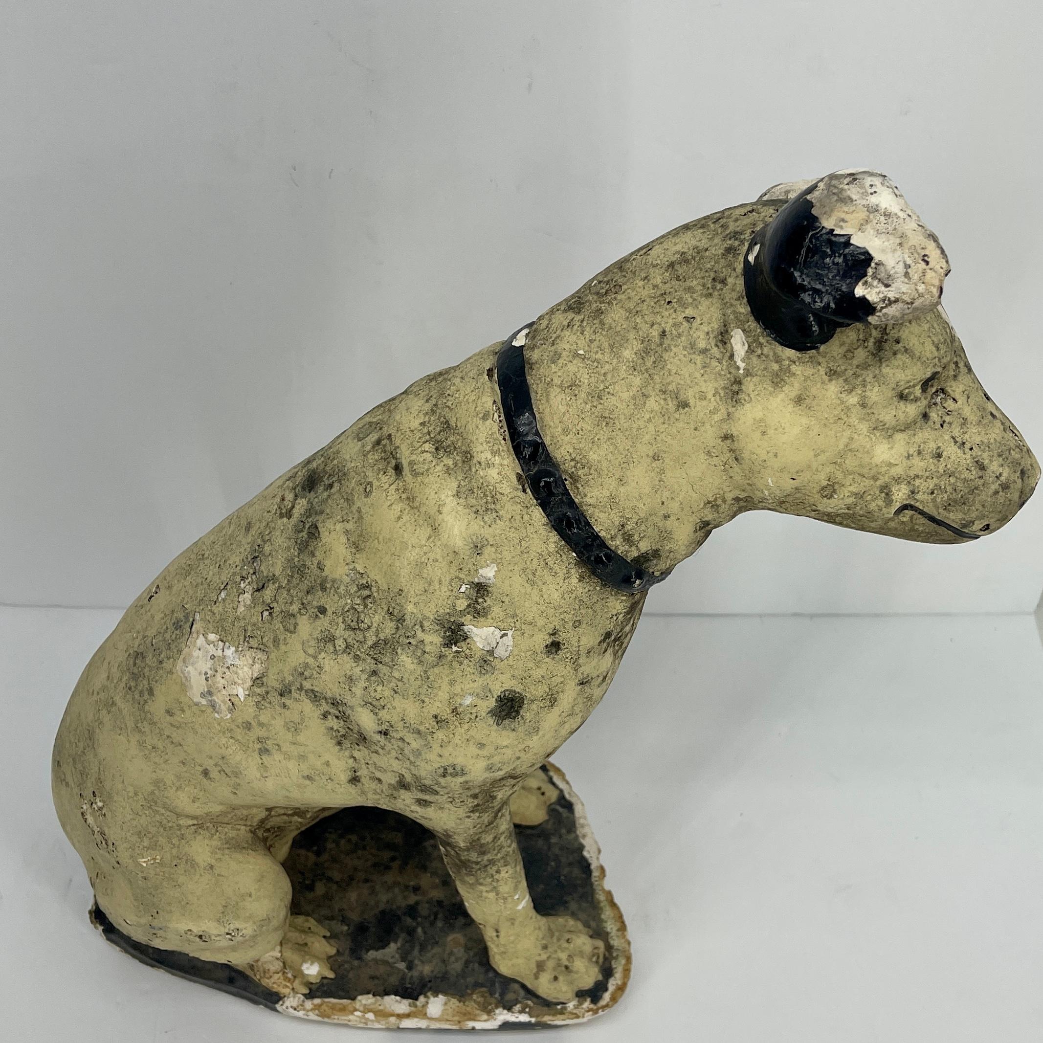 Industrial Antique Nipper the RCA Dog Statue