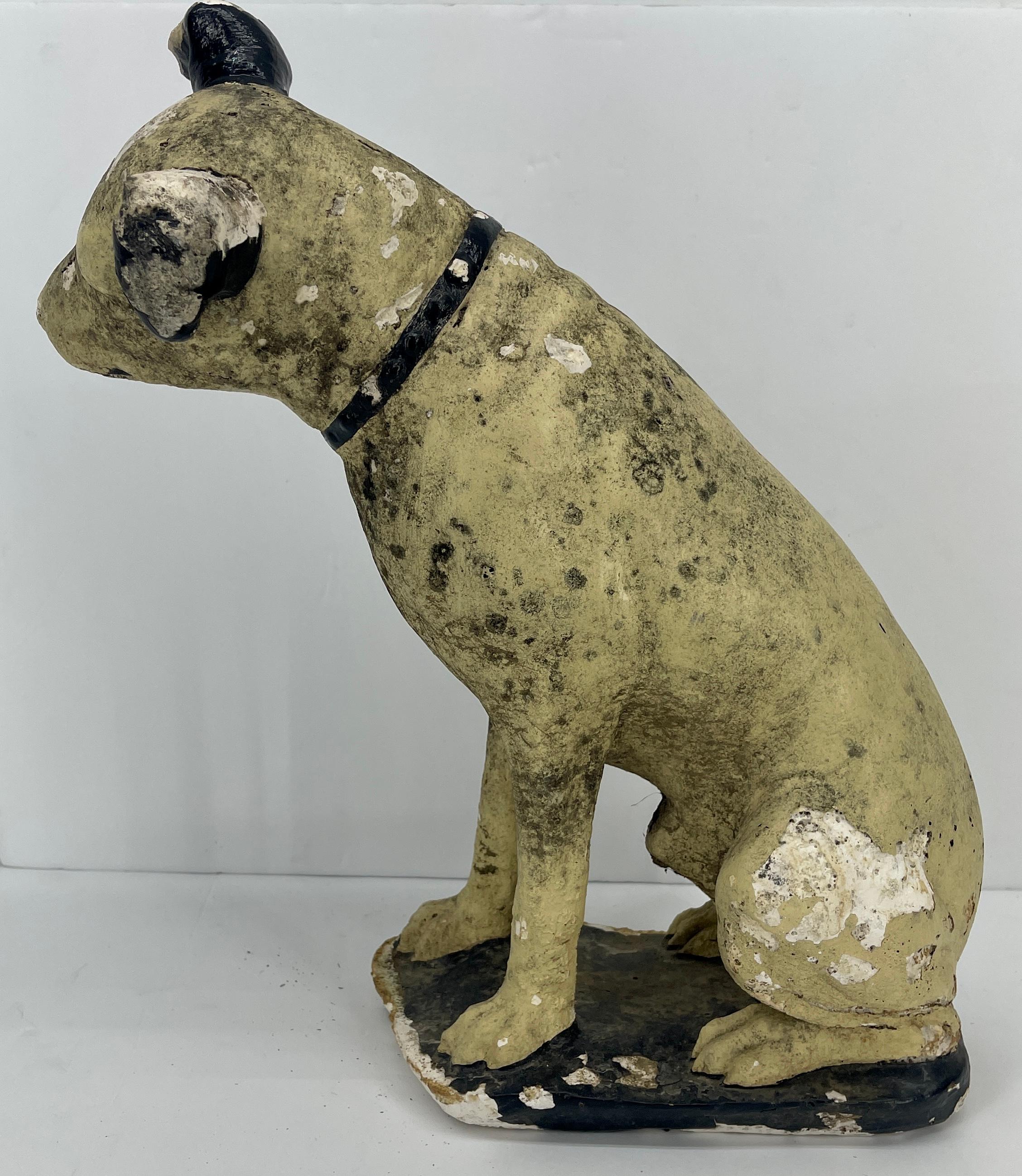 English Antique Nipper the RCA Dog Statue