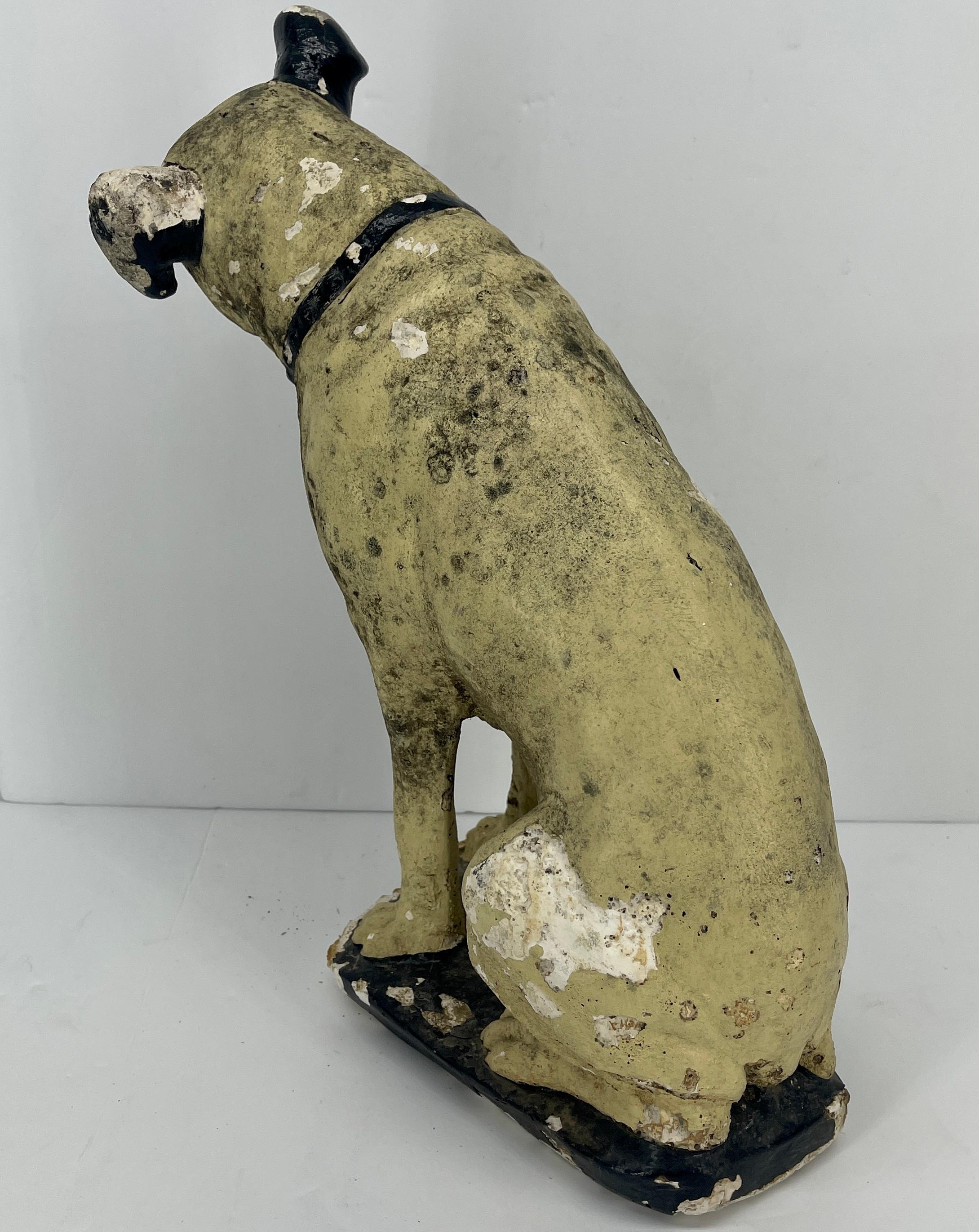 Hand-Painted Antique Nipper the RCA Dog Statue