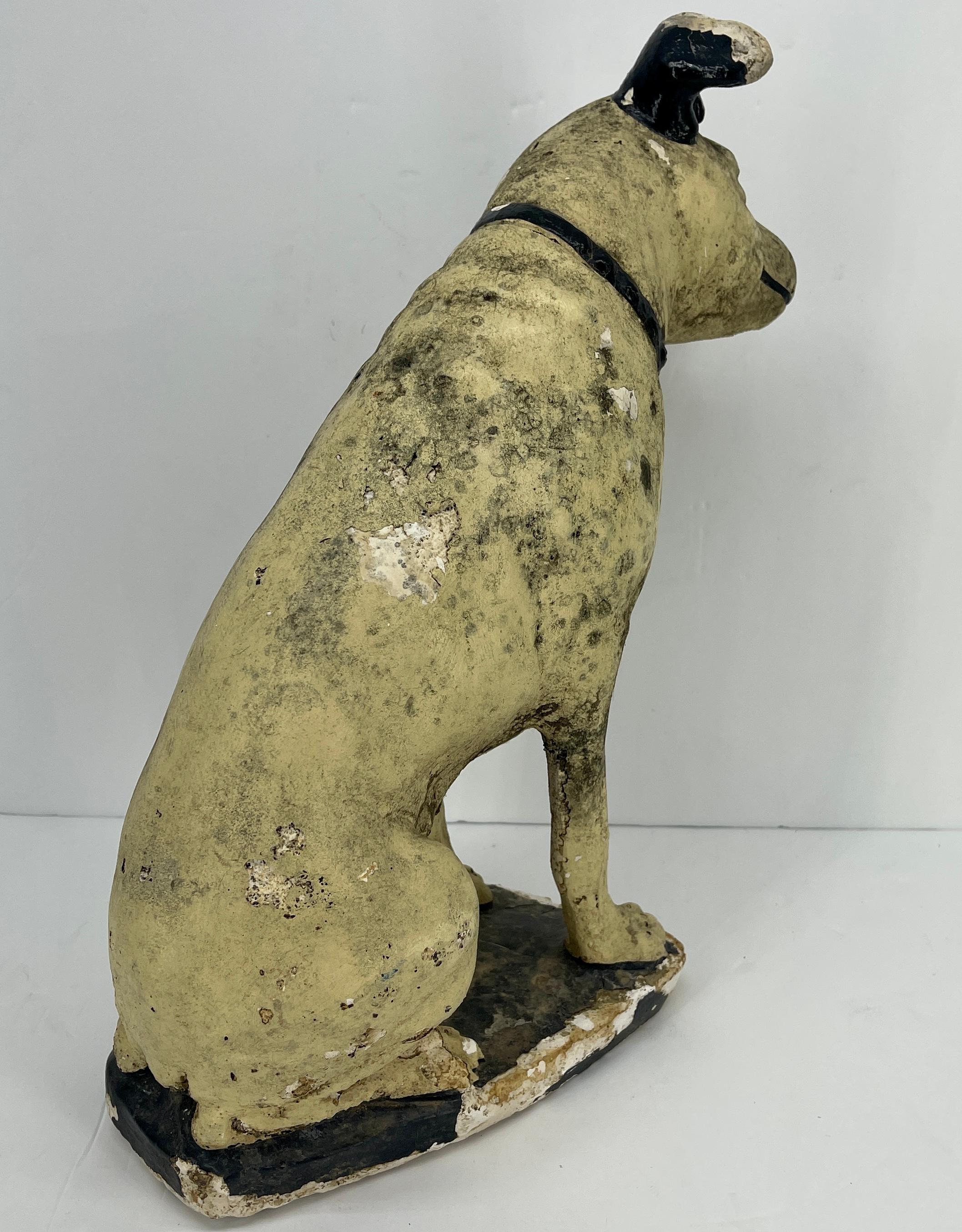 Antique Nipper the RCA Dog Statue In Good Condition In Haddonfield, NJ