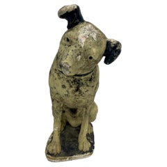 Antique Dog Garden Sculpture of Nipper the RCA Dog Statue