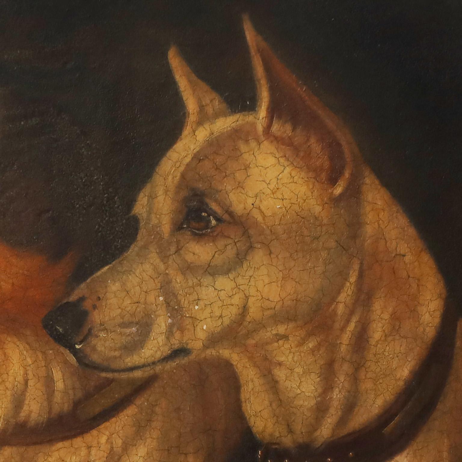 Hand-Painted Antique Dog Paintings on Tole Trays, Priced Individually
