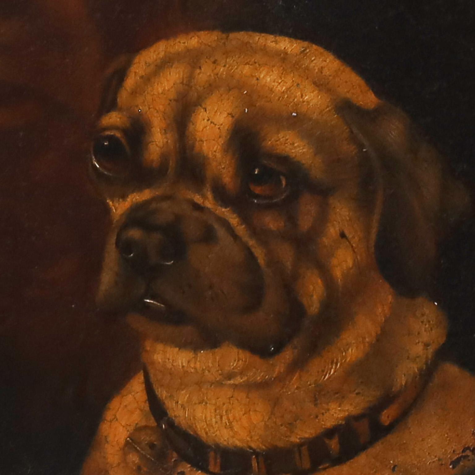 Antique Dog Paintings on Tole Trays, Priced Individually 1