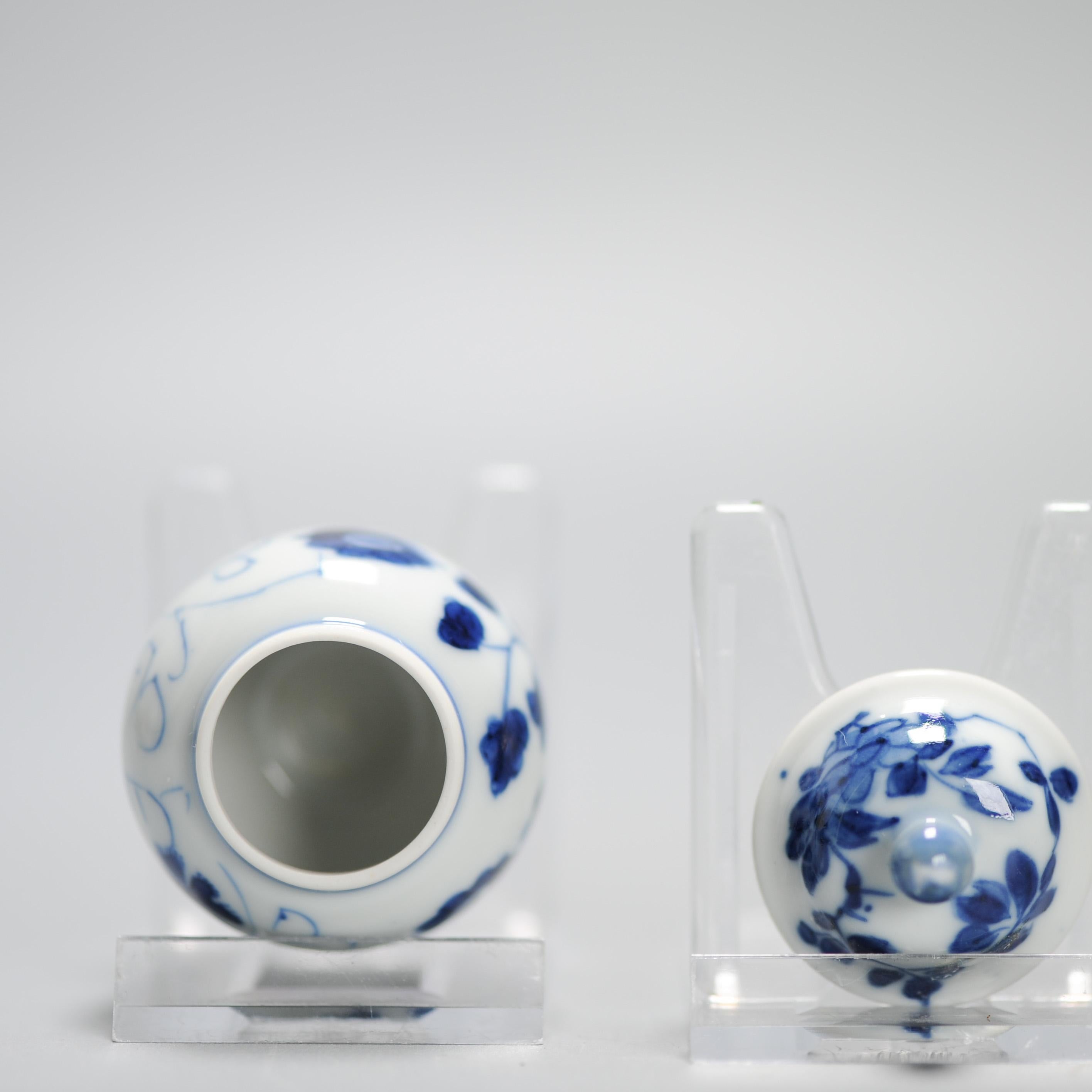 Antique Doll House Miniature Kangxi Period Chinese Porcelain Lidded Jar For Sale 4
