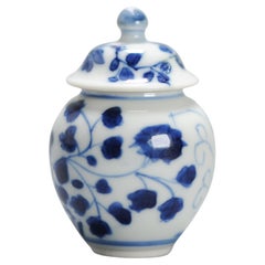 Antique Doll House Miniature Kangxi Period Chinese Porcelain Lidded Jar