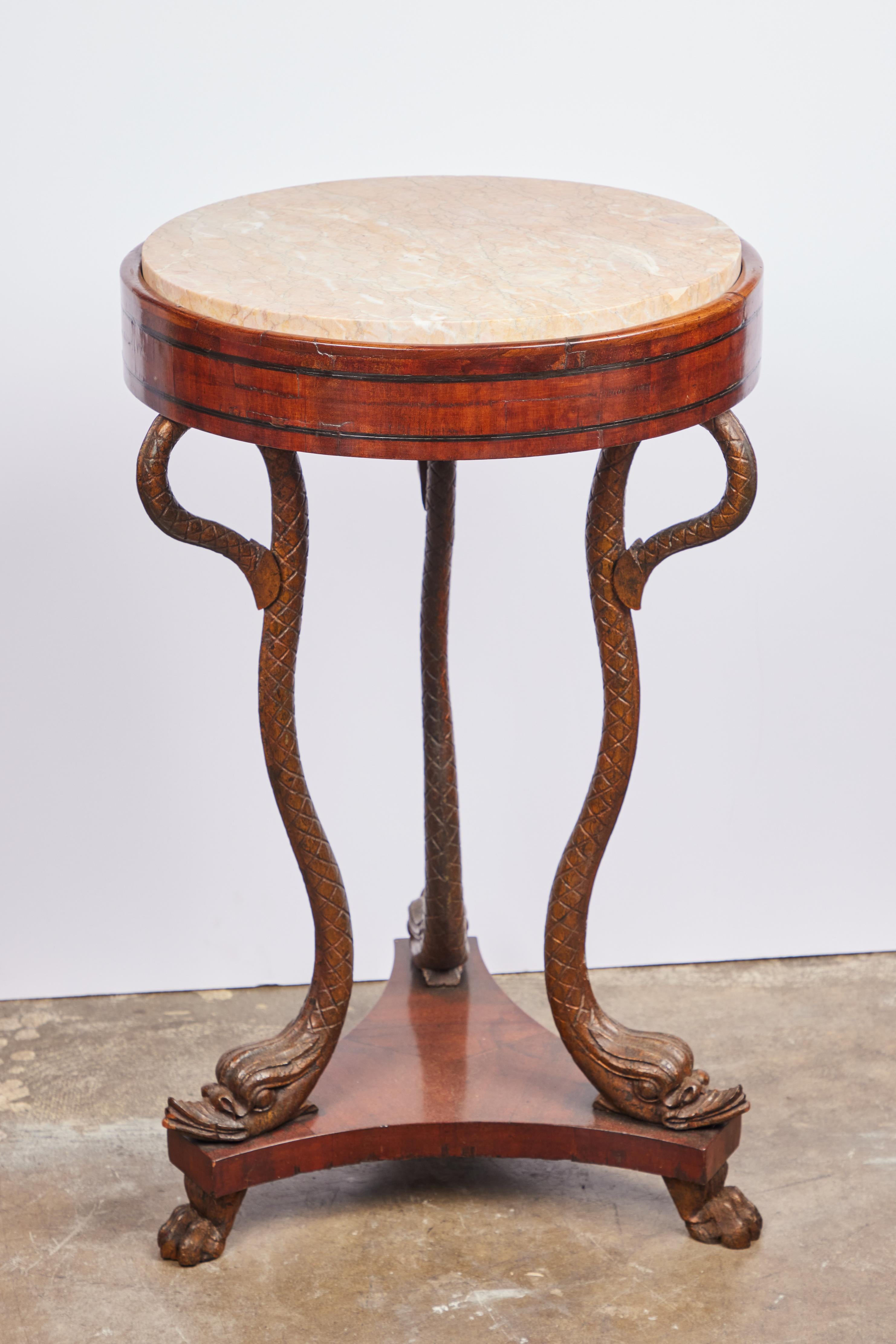 Antique Dolphin Leg Side Table For Sale 1