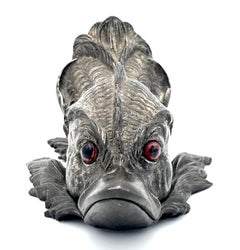 Antique Dolphin Sculpture Paperclip Paperweight Cast Iron Aquatic Mammal