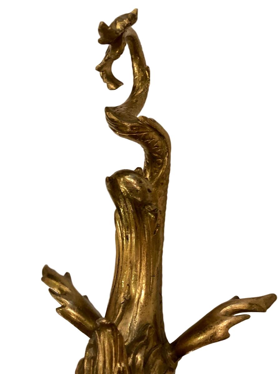 French Antique Dolphin Shaped Bronze Sconces For Sale