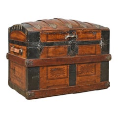 Antique Dome Topped Carriage Chest, English, Victorian, Trunk, 19th Century
