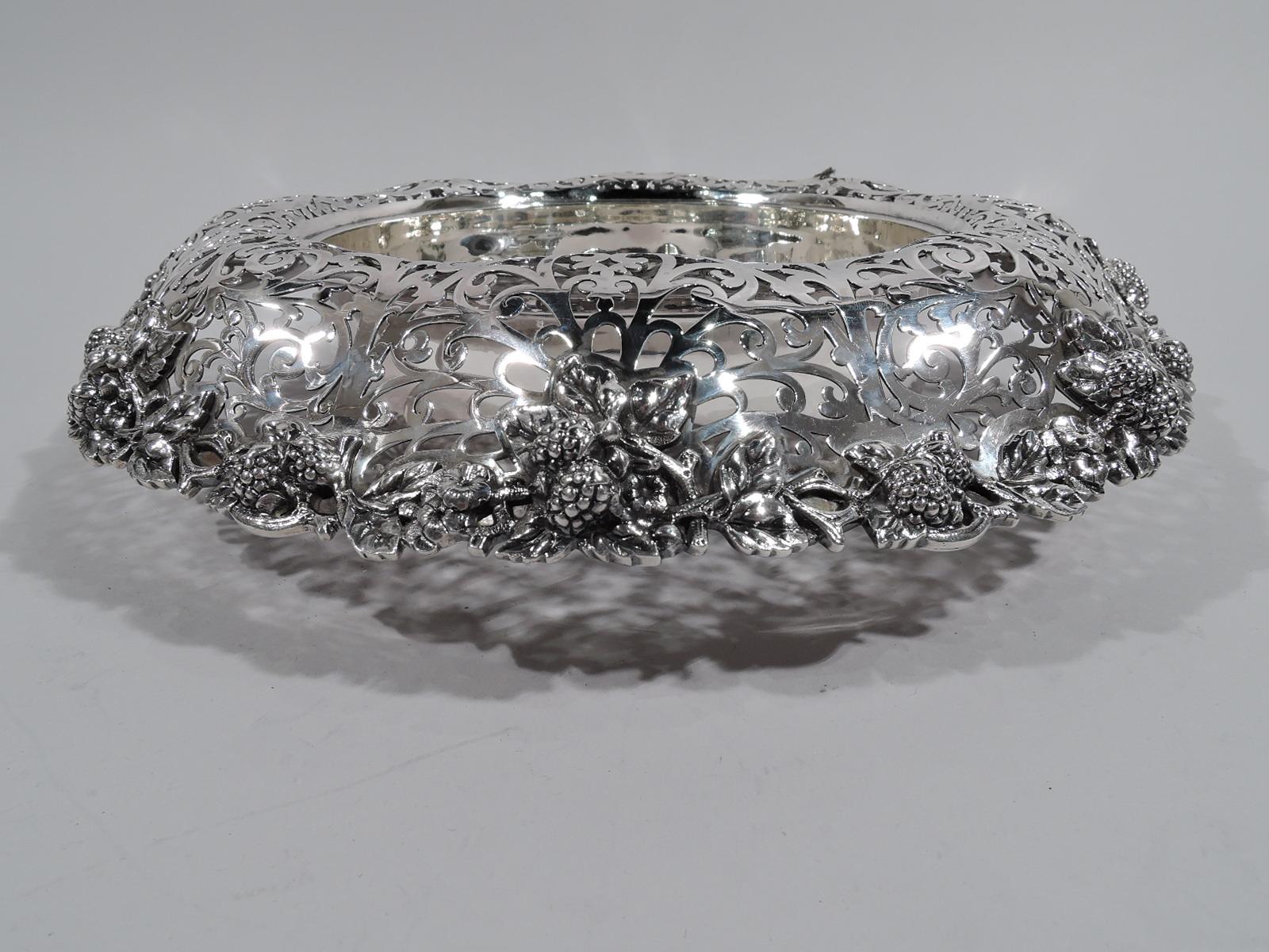 Victorian Antique Dominick & Haff Small Sterling Silver Centerpiece Berry Bowl