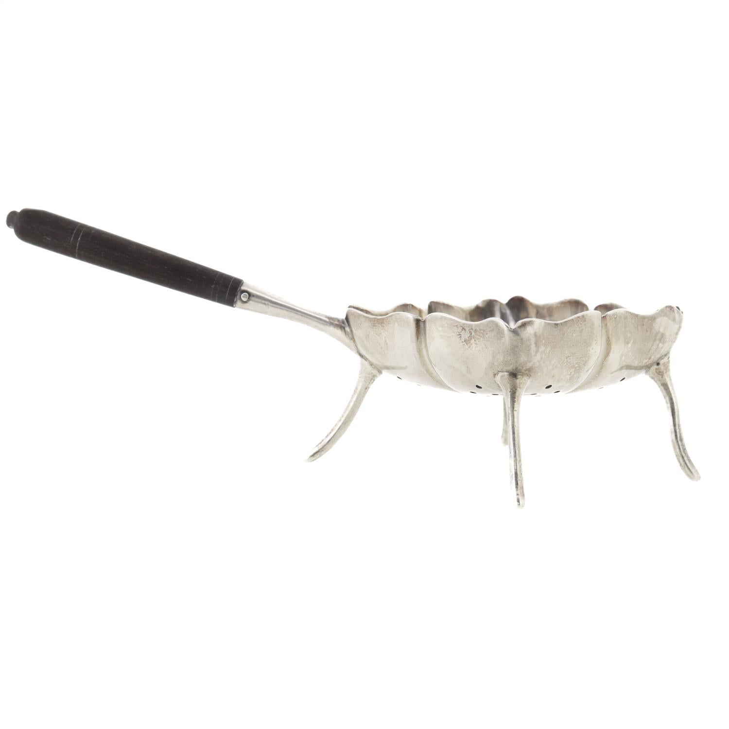 Antiguo colador de té con pie Dominick & Haff Silver de plata de ley Plata esterlina en venta