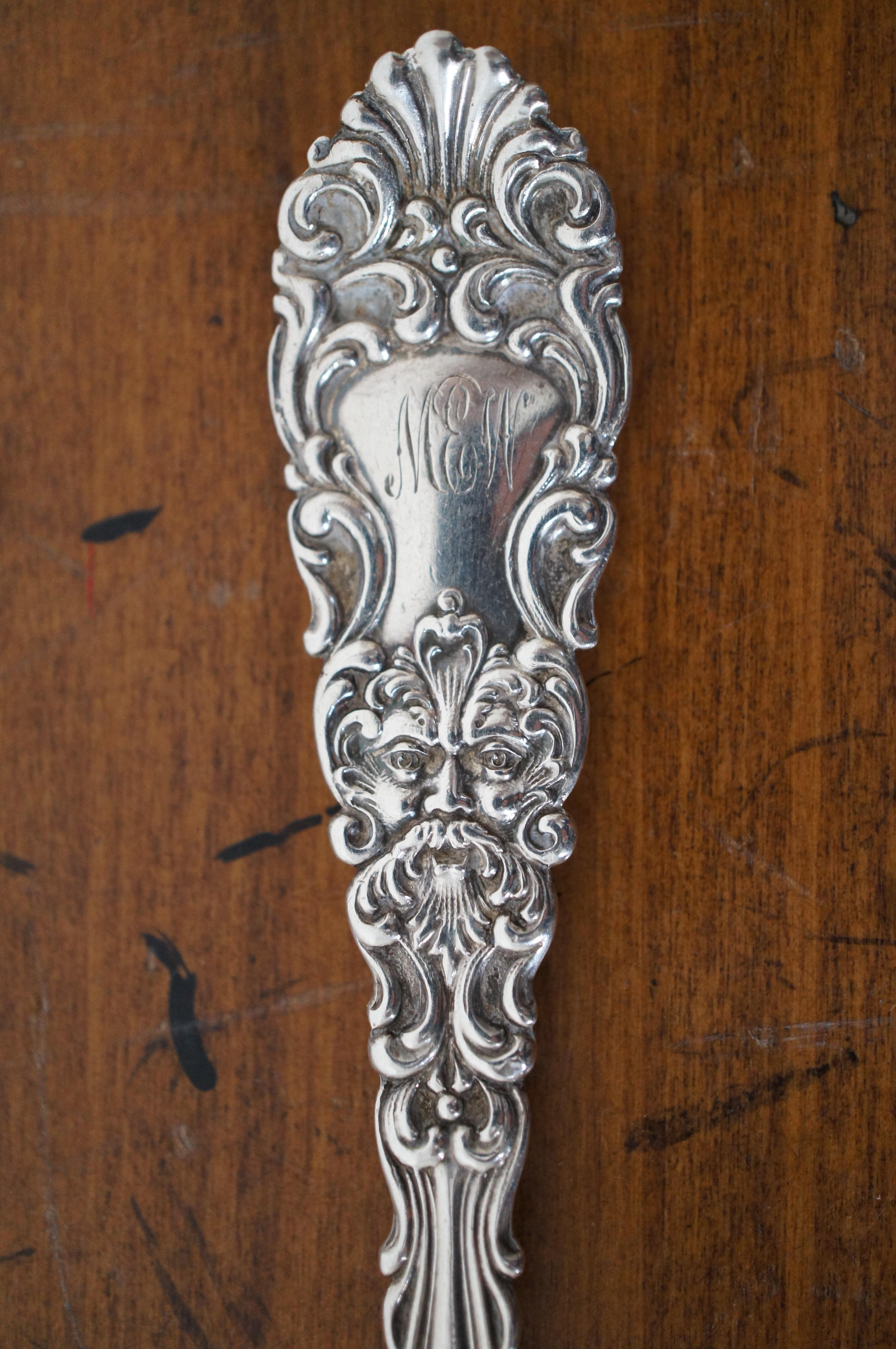 Antique Dominick & Haff Sterling Silver Renaissance Green Man Spoon 46g 1