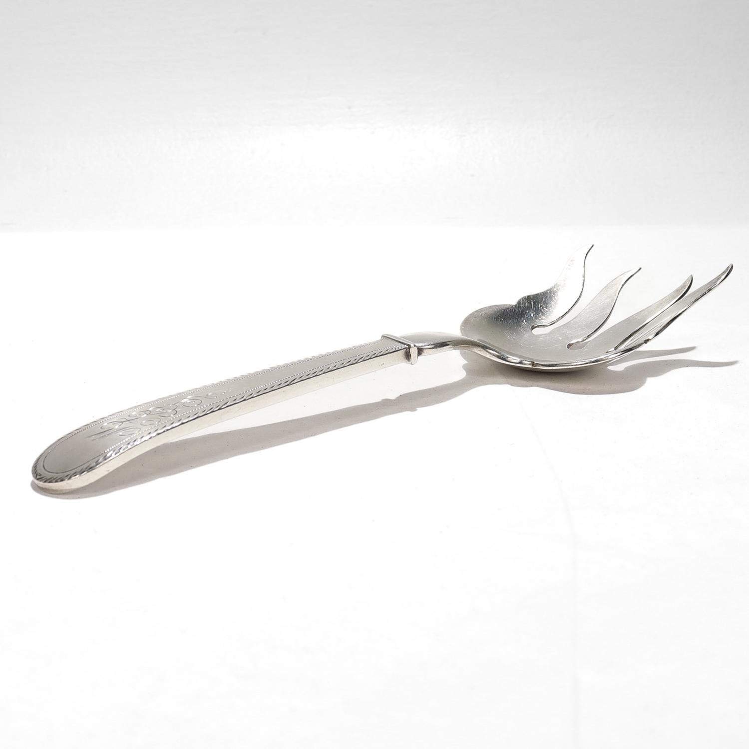 Antiguo tenedor para servir de plata de ley Dominick & Haff para Theodore B. Starr en venta 4
