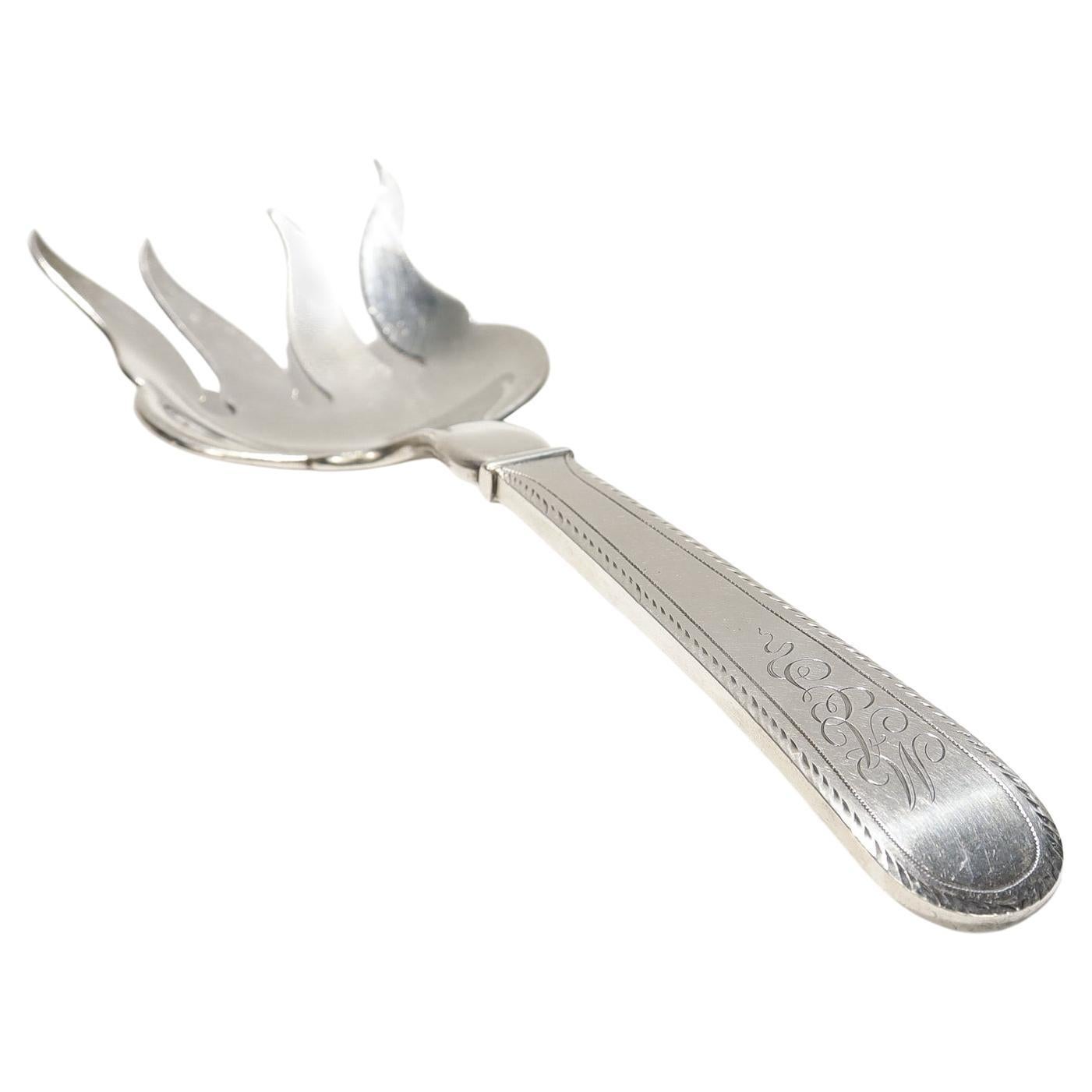 Antiguo tenedor para servir de plata de ley Dominick & Haff para Theodore B. Starr Plata esterlina en venta