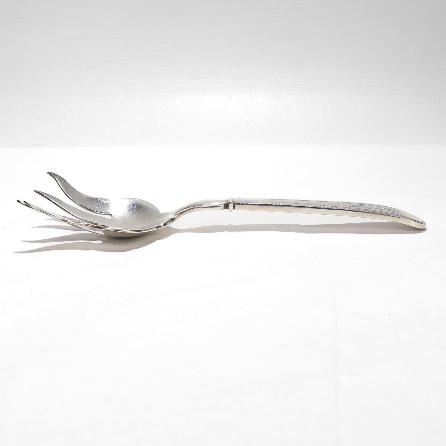 Antiguo tenedor para servir de plata de ley Dominick & Haff para Theodore B. Starr en venta 2