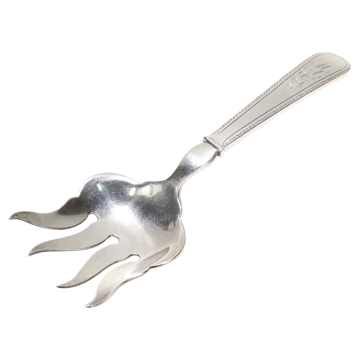 Antica forchetta da portata in argento Dominick & Haff Silver per Theodore B. Starr in vendita