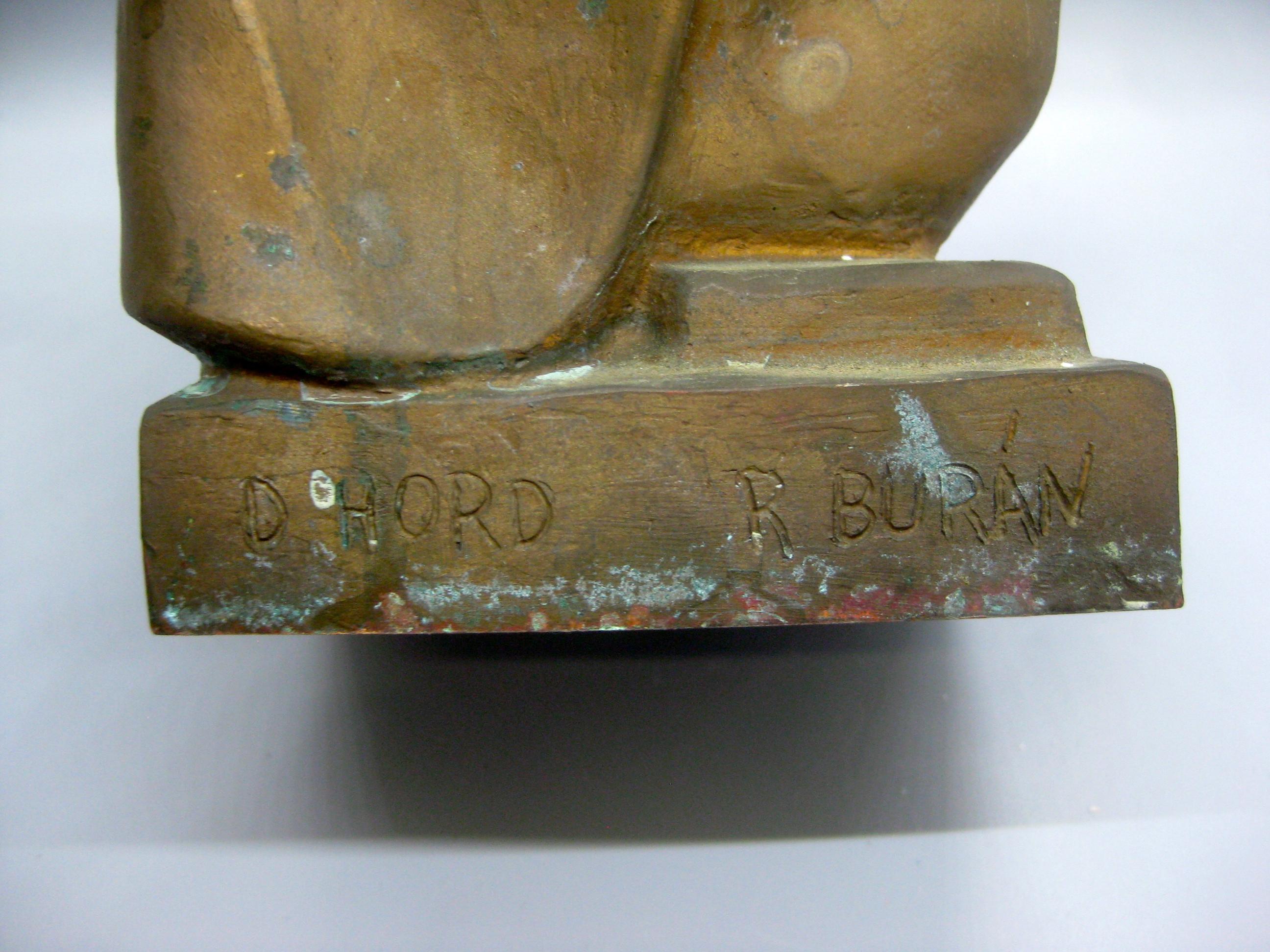 Sculpture d'art ancien en bronze aztèque de Montezuma par Donal Hord pour la WPA de San Diego, Californie en vente 6